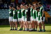 20 October 2019; The Gaoth Dobhair team stand for the anthem before the Donegal County Senior Club Football Championship Final match between Gaoth Dobhair and Naomh Conaill at Mac Cumhaill Park in Ballybofey, Donegal. Photo by Oliver McVeigh/Sportsfile