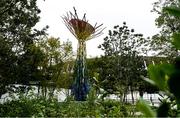 21 October 2019; The cauldron from the XVIII Olympic Winter Games which took place in Nagano, Nagano Prefecture, Japan, outside the Tokyo Olympic Stadium in Shinjuku City, the Tokyo 2020 Summer Olympic Games venue for track and field events, as well as the opening and closing ceremonies. The Tokyo 2020 Games of the XXXII Olympiad take place from Friday 24th July to Sunday 9th August 2020 in Tokyo, Japan, the second Summer Olympics Games to be held in Tokyo, the first being 1964. Photo by Ramsey Cardy/Sportsfile