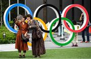 21 October 2019; Locals take a selfie outside the Japanese Olympic Museum in Shinjuku City. The Tokyo 2020 Games of the XXXII Olympiad take place from Friday 24th July to Sunday 9th August 2020 in Tokyo, Japan, the second Summer Olympics Games to be held in Tokyo, the first being 1964. Photo by Ramsey Cardy/Sportsfile