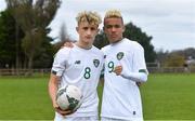 21 October 2019; Goalscorers Sam Curtis, left, and Caden McLoughlin of Republic of Ireland after the Under-15 UEFA Development Tournament match between Republic of Ireland and Luxembourg at Ballina Town FC in Mayo. Photo by Piaras Ó Mídheach/Sportsfile