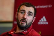 21 October 2019; James Cronin during a Munster Rugby press conference at the University of Limerick in Limerick. Photo by Diarmuid Greene/Sportsfile