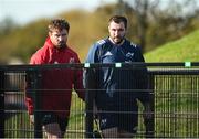 21 October 2019; Eoghan Clarke and James Cronin arrive for Munster Rugby squad training at the University of Limerick in Limerick. Photo by Diarmuid Greene/Sportsfile