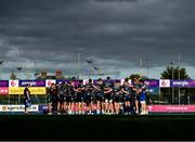21 October 2019; Leinster players huddle during a Leinster Rugby Squad Training session at Energia Park in Donnybrook, Dublin. Photo by Harry Murphy/Sportsfile