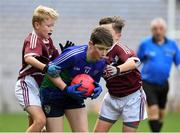 22 October 2019; Larry Foley of St Oliver Plunkett NS Malahide in action against Max Weafer and Jamie Collins of Scoil Maelruain SNS Old Bawn Tallaght during day one of the Allianz Cumann na mBunscol finals at Croke Park in Dublin. Photo by Matt Browne/Sportsfile