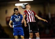 22 October 2019; Eoin Toal of Derry City in action against Lee Desmond of St Patrick's Athletic during the SSE Airtricity League Premier Division match between Derry City and St Patrick's Athletic at Ryan McBride Brandywell Stadium in Derry. Photo by Oliver McVeigh/Sportsfile