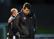 22 October 2019; Derry City Manager Declan Devine during the closing minutes of the SSE Airtricity League Premier Division match between Derry City and St Patrick's Athletic at Ryan McBride Brandywell Stadium in Derry. Photo by Oliver McVeigh/Sportsfile