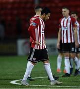 22 October 2019; A disappointed Gerardo Bruna of Derry City after the SSE Airtricity League Premier Division match between Derry City and St Patrick's Athletic at Ryan McBride Brandywell Stadium in Derry. Photo by Oliver McVeigh/Sportsfile