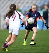 23 October 2019; Daisy Costello of St Mary's NS, Donnybrook, on her way to scoring a goal against Gaelscoil na Camóige, Cluain Dolcáin, in the Corn Tadgh Ó Cionnaith Cup Final during day two of the Allianz Cumann na mBunscol Finals at Croke Park in Dublin. Photo by Piaras Ó Mídheach/Sportsfile