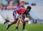23 October 2019; Leon Farrelly of St Aidan's SNS, Brookfield, in action against Eoin Nagle of St Cronan's SNS, Brackenstown, in the Corn Mhic Chaoilte Shield Final during day two of the Allianz Cumann na mBunscol Finals at Croke Park in Dublin. Photo by Piaras Ó Mídheach/Sportsfile