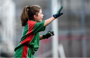 23 October 2019; Holly Garry of St Raphaela's PS, Stillorgan, in action against Our Lady Queen of the Apostles NS, Clonburris, in the Corn na Chladaigh Shield Final during day two of the Allianz Cumann na mBunscol Finals at Croke Park in Dublin. Photo by Piaras Ó Mídheach/Sportsfile