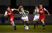 23 October 2019; Roy Lawlor of Bray Wanderers and Cameron Hamilton of St Patrick's Athletic during the SSE Airtricity U13 League Final between Bray Wanderers and St Patrick's Athletic at Carlisle Grounds in Bray, Co Wicklow. Photo by Stephen McCarthy/Sportsfile