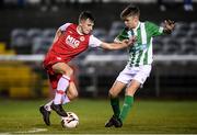 23 October 2019; Taylor Mooney of St Patrick's Athletic and Lorcan Moore of Bray Wanderers during the SSE Airtricity U13 League Final between Bray Wanderers and St Patrick's Athletic at Carlisle Grounds in Bray, Co Wicklow. Photo by Stephen McCarthy/Sportsfile