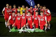 23 October 2019; St Patrick's Athletic team celebrate with the Cup following the SSE Airtricity U13 League Final between Bray Wanderers and St Patrick's Athletic at Carlisle Grounds in Bray, Co Wicklow. Photo by Stephen McCarthy/Sportsfile