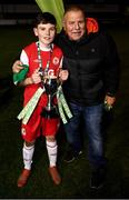 23 October 2019; Dane Mahon of St Patrick's Athletic following the SSE Airtricity U13 League Final between Bray Wanderers and St Patrick's Athletic at Carlisle Grounds in Bray, Co Wicklow. Photo by Stephen McCarthy/Sportsfile