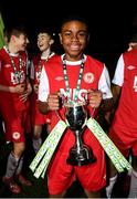 23 October 2019; Roland Uzoma of St Patrick's Athletic following the SSE Airtricity U13 League Final between Bray Wanderers and St Patrick's Athletic at Carlisle Grounds in Bray, Co Wicklow. Photo by Stephen McCarthy/Sportsfile
