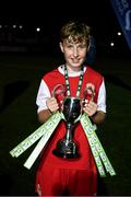 23 October 2019; Matthew O'Hara of St Patrick's Athletic following the SSE Airtricity U13 League Final between Bray Wanderers and St Patrick's Athletic at Carlisle Grounds in Bray, Co Wicklow. Photo by Stephen McCarthy/Sportsfile