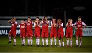 23 October 2019; St Patrick's Athletic players during a penalty shoot out to complete the SSE Airtricity U13 League Final between Bray Wanderers and St Patrick's Athletic at Carlisle Grounds in Bray, Co Wicklow. Photo by Stephen McCarthy/Sportsfile