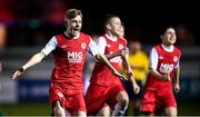 23 October 2019; Luke Kehir and his St Patrick's Athletic team-mates celebrate their penalty shoot out victory over Bray Wanderers the SSE Airtricity U13 League Final between Bray Wanderers and St Patrick's Athletic at Carlisle Grounds in Bray, Co Wicklow. Photo by Stephen McCarthy/Sportsfile