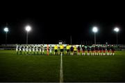 23 October 2019; Players and officials prior to the SSE Airtricity U13 League Final between Bray Wanderers and St Patrick's Athletic at Carlisle Grounds in Bray, Co Wicklow. Photo by Stephen McCarthy/Sportsfile