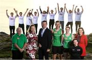 24 October 2019; Athletes, Jordan Lee, Ciara Mageean, Nicole Turner and Olympic hero Michael Carruth with, from left, Lisa Clancy, Paralympic Ireland Board Member, Peter Sherrard, Olympic Federation of Irealnd Chief Executive and Judy Glover, Market Director, Circle K, at the launch of Circle K’s “Here for Ireland” initiative, at Killiney Hill Park. From today, Circle K customers can use the Circle K app or their loyalty tag in-store to generate digital coins that Olympic and Paralympic hopefuls can use to fuel their journey to the Tokyo 2020 Games. To support Ireland’s athletes, simply download the Circle K app today. Photo by Stephen McCarthy/Sportsfile
