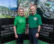 24 October 2019; From small beginnings to a big future. A celebration to the future of Sports Travel International. Chris Bird, CEO of Sports Travel International, left, and Martin Joyce, Tour Director of Sports Travel International, during the Sports Travel International launch celebration at the Conrad Hotel in Dublin. Photo by Matt Browne/Sportsfile