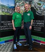 24 October 2019; From small beginnings to a big future. A celebration to the future of Sports Travel International. Chris Bird, CEO of Sports Travel International, left, and Martin Joyce, Tour Director of Sports Travel International, during the Sports Travel International launch celebration at the Conrad Hotel in Dublin. Photo by Matt Browne/Sportsfile