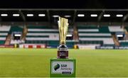 24 October 2019; The league trophy on the plinth prior to the SSE Airtricity Under-15 League Final match between Shamrock Rovers and St. Patrick's Athletic at Tallaght Stadium in Dublin. Photo by Eóin Noonan/Sportsfile
