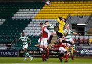 24 October 2019; Kian Clements of St Patricks Athletic in action against Alex Conlan of Shamrock Rovers during the SSE Airtricity Under-15 League Final match between Shamrock Rovers and St. Patrick's Athletic at Tallaght Stadium in Dublin. Photo by Eóin Noonan/Sportsfile
