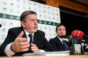 25 October 2019; FAI President Donal Conway during a FAI Council Meeting press conference at FAI Headquarters in Abbotstown, Dublin. Photo by Stephen McCarthy/Sportsfile