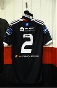 25 October 2019; The jersey of Bohemians captain Derek Pender is seen in the dressing-room prior to the SSE Airtricity League Premier Division match between Bohemians and Sligo Rovers at Dalymount Park in Dublin. Photo by Harry Murphy/Sportsfile