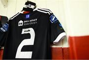 25 October 2019; The jersey of Bohemians captain Derek Pender is seen in the dressing-room prior to the SSE Airtricity League Premier Division match between Bohemians and Sligo Rovers at Dalymount Park in Dublin. Photo by Harry Murphy/Sportsfile