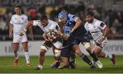 25 October 2019; Sean Reidy of Ulster is tackled by Scott Andrews of Cardiff Blues during the Guinness PRO14 Round 4 match between Ulster and Cardiff Blues at Kingspan Stadium in Belfast. Photo by Oliver McVeigh/Sportsfile