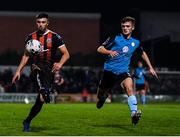 25 October 2019; Danny Mandroiu of Bohemians in action against Niall Morahan of Sligo Rovers during the SSE Airtricity League Premier Division match between Bohemians and Sligo Rovers at Dalymount Park in Dublin. Photo by Harry Murphy/Sportsfile
