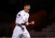 25 October 2019; Luke McNicholas of Sligo Rovers celebrates his side's first goal during the SSE Airtricity League Premier Division match between Bohemians and Sligo Rovers at Dalymount Park in Dublin. Photo by Harry Murphy/Sportsfile