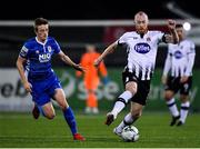25 October 2019; Chris Shields of Dundalk in action against Chris Forrester of St Patrick's Athletic during the SSE Airtricity League Premier Division match between Dundalk and St Patrick's Athletic at Oriel Park in Dundalk, Co Louth. Photo by Seb Daly/Sportsfile