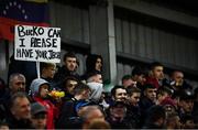 25 October 2019; A sign asking for the jersey of Keith Buckley of Bohemians prior to the SSE Airtricity League Premier Division match between Bohemians and Sligo Rovers at Dalymount Park in Dublin. Photo by Harry Murphy/Sportsfile