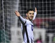 25 October 2019; Patrick Hoban of Dundalk celebrates after his side's third goal, an own goal from St. Patrick's Athletic goalkeeper Brendan Clarke, during the SSE Airtricity League Premier Division match between Dundalk and St Patrick's Athletic at Oriel Park in Dundalk, Co Louth. Photo by Seb Daly/Sportsfile