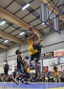 25 October 2019; Rami Ghanem of Keane’s Supervalu Killorglin goes for a lay up against Daniel Jokubaitis of Garvey’s Tralee Warriors during the Hula Hoops Pat Duffy Men's National Cup 1st Round match between Keane’s Supervalu Killorglin and Garvey’s Tralee Warriors at Killorglin Sports Centre in Killorglin, Kerry. Photo by Brendan Moran/Sportsfile