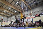 25 October 2019; Rami Ghanem of Keane’s Supervalu Killorglin goes for a lay up against Daniel Jokubaitis of Garvey’s Tralee Warriors during the Hula Hoops Pat Duffy Men's National Cup 1st Round match between Keane’s Supervalu Killorglin and Garvey’s Tralee Warriors at Killorglin Sports Centre in Killorglin, Kerry. Photo by Brendan Moran/Sportsfile