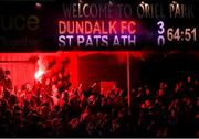 25 October 2019; Dundalk supporters during the SSE Airtricity League Premier Division match between Dundalk and St Patrick's Athletic at Oriel Park in Dundalk, Co Louth. Photo by Seb Daly/Sportsfile