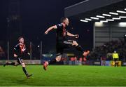 25 October 2019; Derek Pender of Bohemians celebrates after scoring his side's second goal during the SSE Airtricity League Premier Division match between Bohemians and Sligo Rovers at Dalymount Park in Dublin. Photo by Harry Murphy/Sportsfile