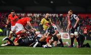 25 October 2019; Arno Botha of Munster goes over to score his side's fourth try during the Guinness PRO14 Round 4 match between Munster and Ospreys at Irish Independent Park in Cork. Photo by David Fitzgerald/Sportsfile