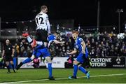 25 October 2019; Georgie Kelly of Dundalk heads to score his side's fourth goal during the SSE Airtricity League Premier Division match between Dundalk and St Patrick's Athletic at Oriel Park in Dundalk, Co Louth. Photo by Stephen McCarthy/Sportsfile