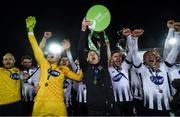 25 October 2019; Dundalk head coach Vinny Perth celebrates with his players and the SSE Airtricity League trophy following the SSE Airtricity League Premier Division match between Dundalk and St Patrick's Athletic at Oriel Park in Dundalk, Co Louth. Photo by Stephen McCarthy/Sportsfile
