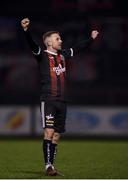 25 October 2019; Keith Ward of Bohemians celebrates at the full-time whistle following the SSE Airtricity League Premier Division match between Bohemians and Sligo Rovers at Dalymount Park in Dublin. Photo by Harry Murphy/Sportsfile