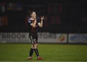 25 October 2019; Derek Pender of Bohemians applauds the fans as he is substituted during the SSE Airtricity League Premier Division match between Bohemians and Sligo Rovers at Dalymount Park in Dublin. Photo by Harry Murphy/Sportsfile