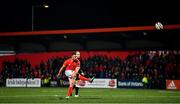 25 October 2019; JJ Hanrahan of Munster kicks a conversion during the Guinness PRO14 Round 4 match between Munster and Ospreys at Irish Independent Park in Cork. Photo by David Fitzgerald/Sportsfile