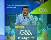 26 October 2019; Sky Sports GAA presenter Damian Lawlor at the #GAAyouth Forum 2019 at Croke Park in Dublin. Photo by Matt Browne/Sportsfile