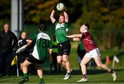 26 October 2019; Ruairi O'Neill of Berlin GAA in action against Graham Forbes of Kennagh GAA during the AIB Leinster Club Junior Football Championship Round 1 match between Berlin GAA and Kenagh GAA at GAA Centre of Excellence at Abbottstown, Dublin. Photo by David Fitzgerald/Sportsfile
