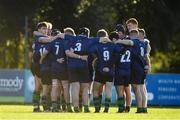 26 October 2019; Queen’s University Belfast team huddle prior to the 5th place play-off match between Queen’s University Belfast and NUI Galway at Terenure College RFC in Lakelands Park, Dublin. Photo by Eóin Noonan/Sportsfile